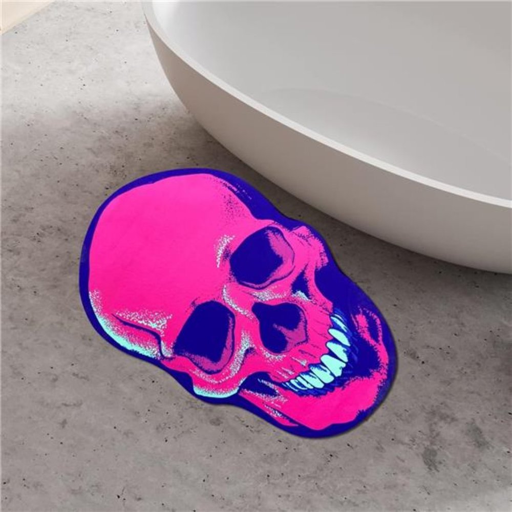 Skull Bath Rug Floor Mat for Tub & Bathroom, 28" X 18"